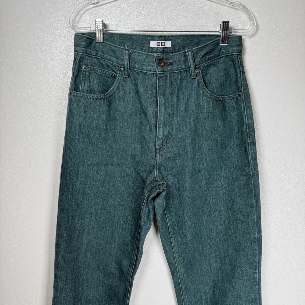Uniqlo U Mens Green High Rise Straight Leg Jeans 27x32 439566 Christophe Lemaire - Picture 3 of 13
